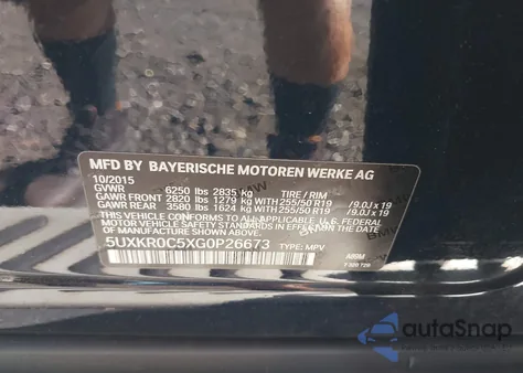 2016 BMW X5 xDrive35I from USA, damaged, VIN 5UXKR0C5XG0P26673